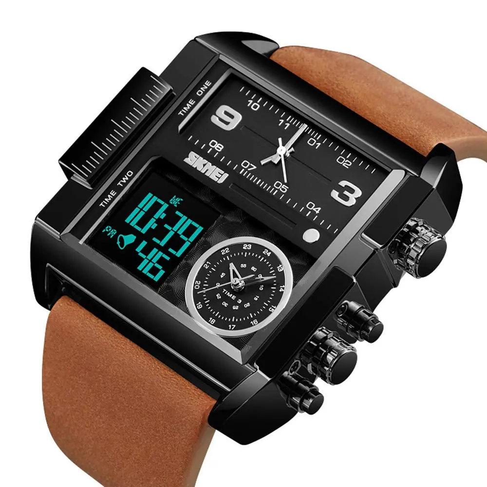 Gosasa Men's Square Large Face Digital Sports Watch | 50M Waterproof LED Quartz - view 2