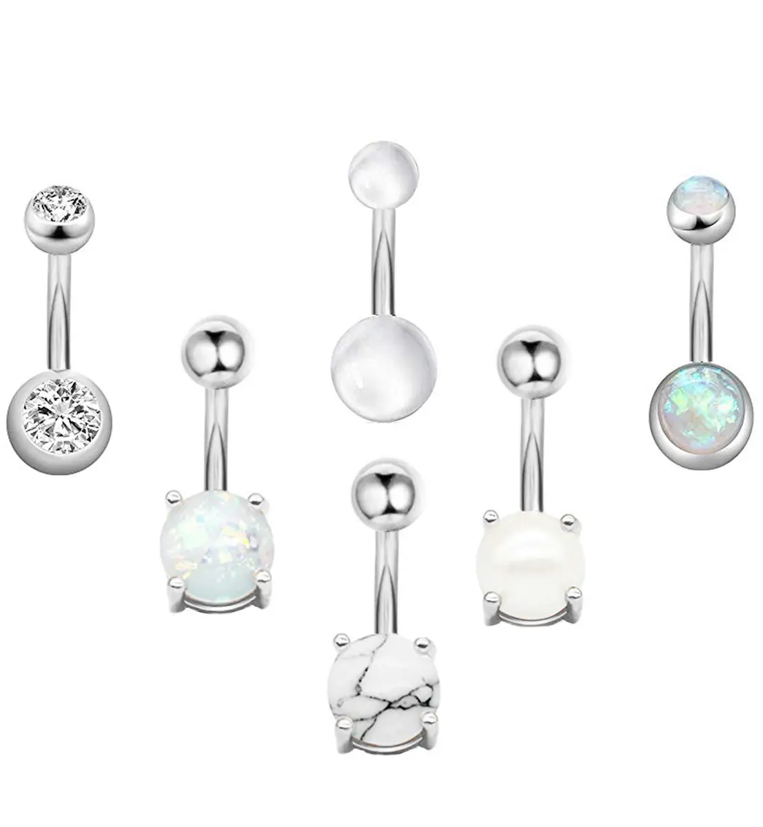 REVOLIA 14G Stainless Steel Belly Button Rings for Women Navel Rings CZ Body Piercing | Dainty, Durable & Safe (70-120c) - main product image
