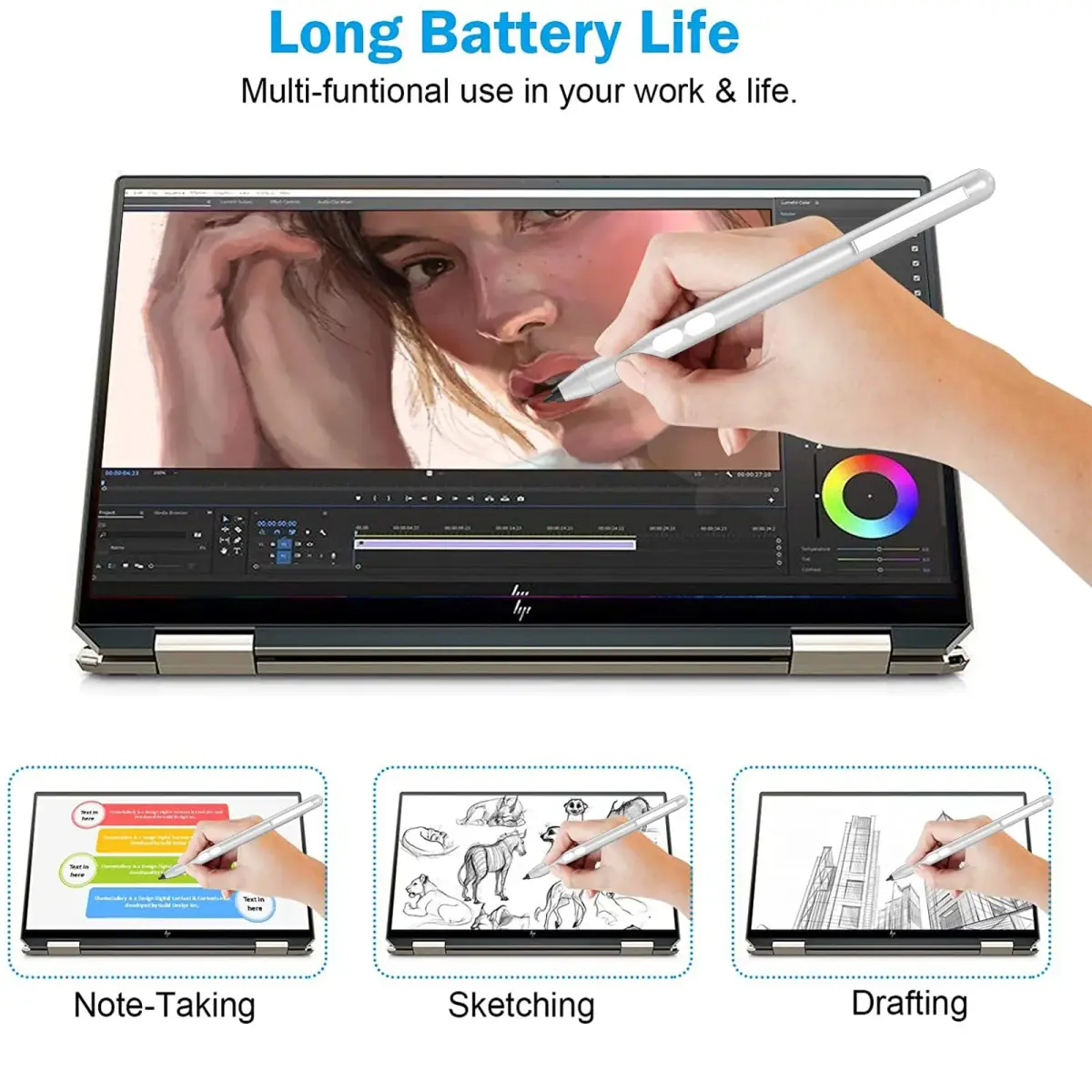 hacey Active Stylus Pen for HP Laptops | 1024 Pressure Sensitivity, 300-Day Battery - view 8