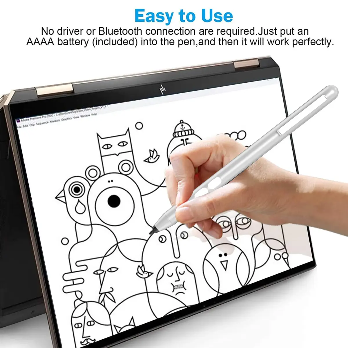 hacey Active Stylus Pen for HP Laptops | 1024 Pressure Sensitivity, 300-Day Battery - view 9