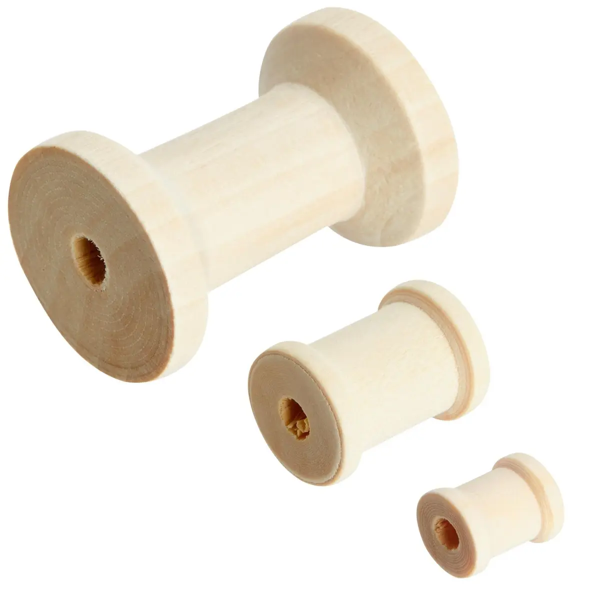 Bright Creations Wooden Spools for Crafts - 72-Pack, Small, Medium & Large, Unfinished Natural Schima Wood | Versatile DIY Thread Holders - view 7
