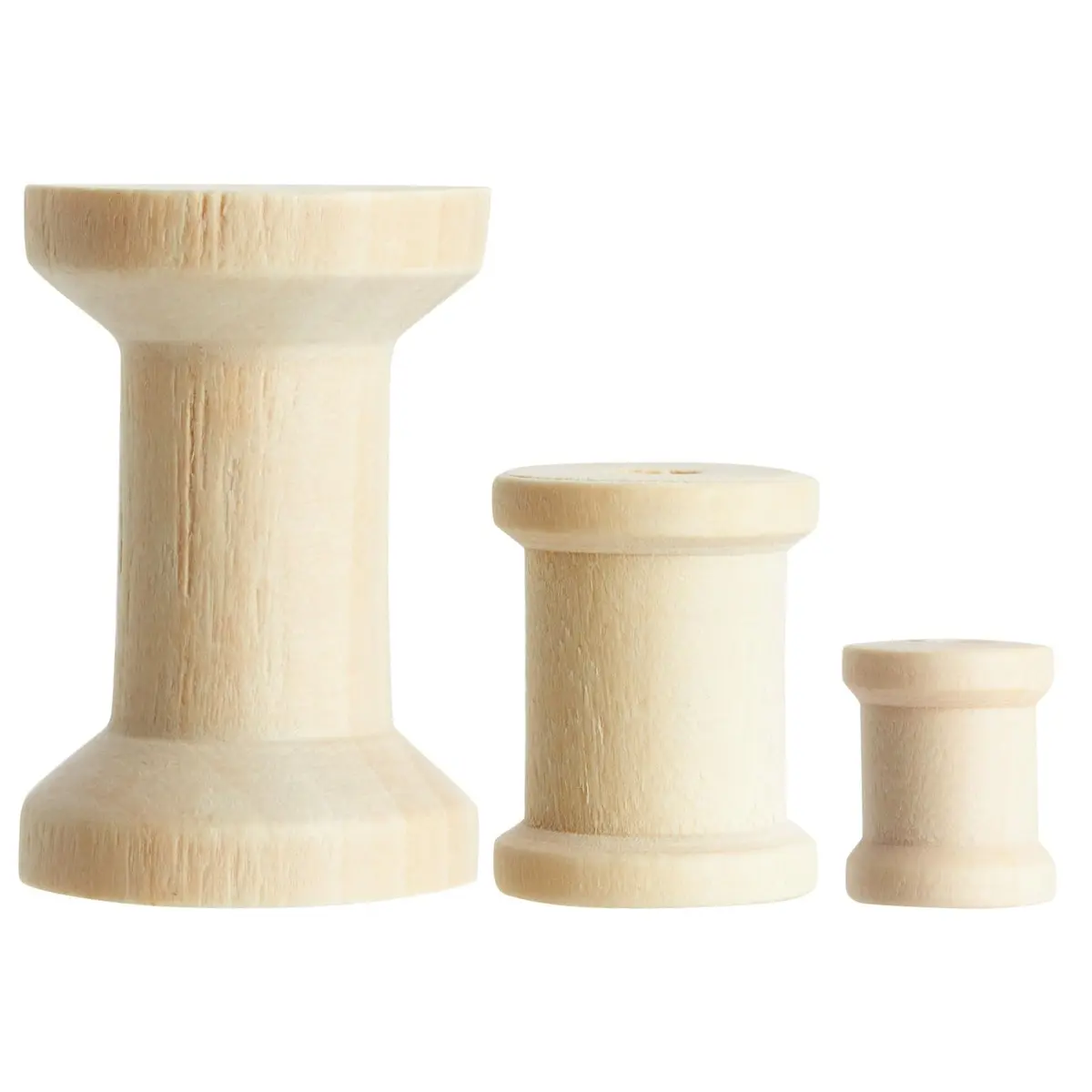 Bright Creations Wooden Spools for Crafts - 72-Pack, Small, Medium & Large, Unfinished Natural Schima Wood | Versatile DIY Thread Holders - view 8