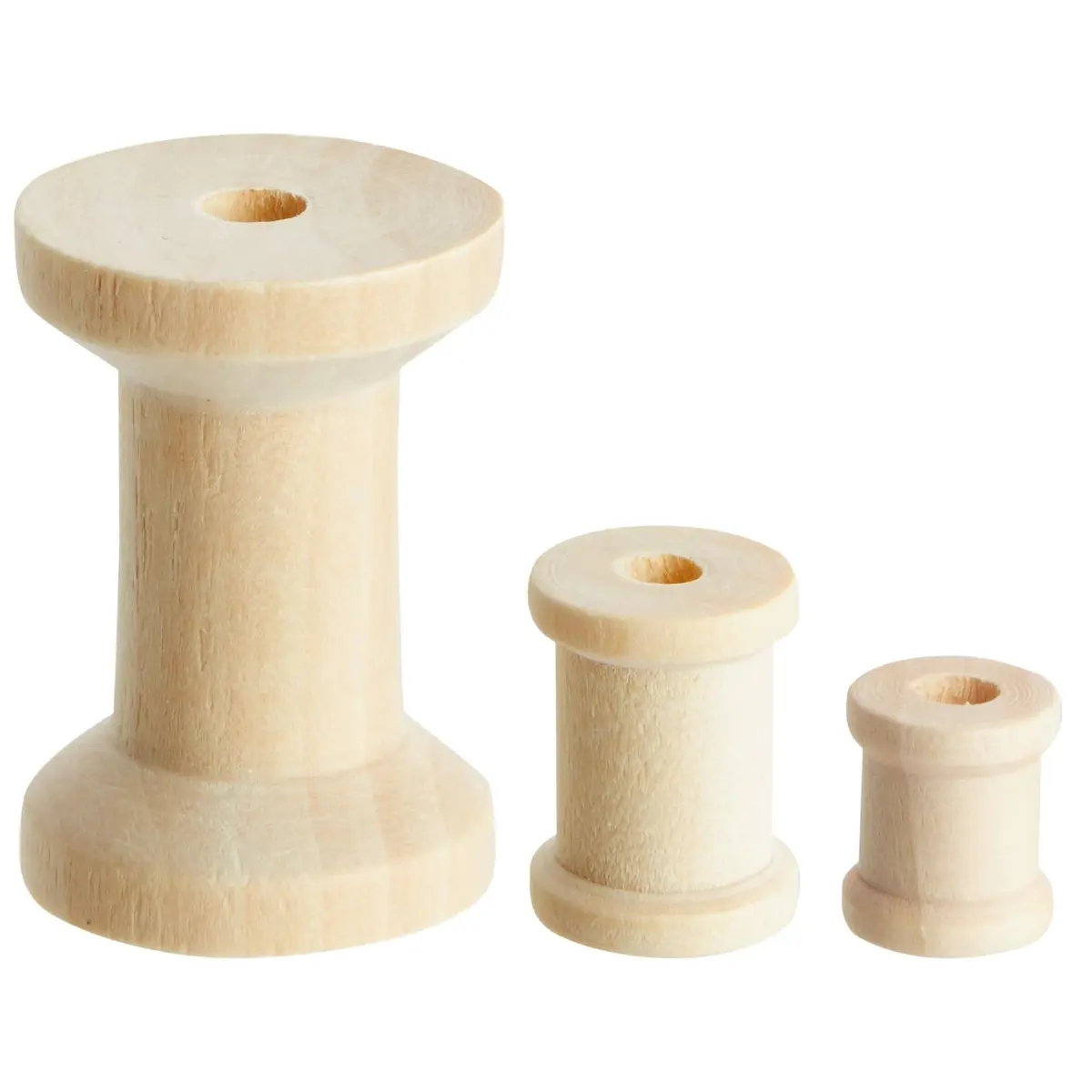 Bright Creations Wooden Spools for Crafts - 72-Pack, Small, Medium & Large, Unfinished Natural Schima Wood | Versatile DIY Thread Holders - view 9