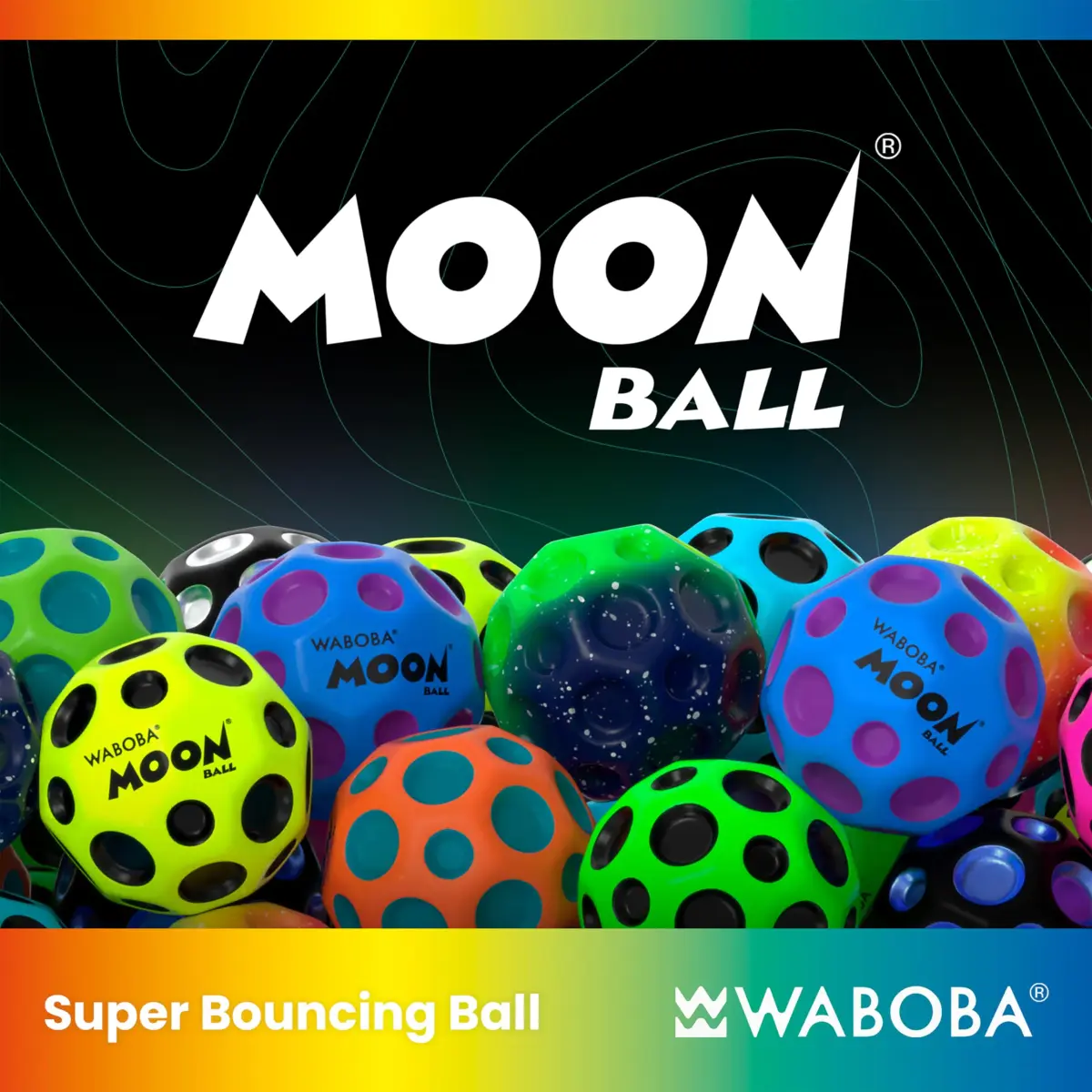 Waboba Original Moon Ball Green Hyper Bouncy | 65mm (2.56in) Playground Ball - view 8