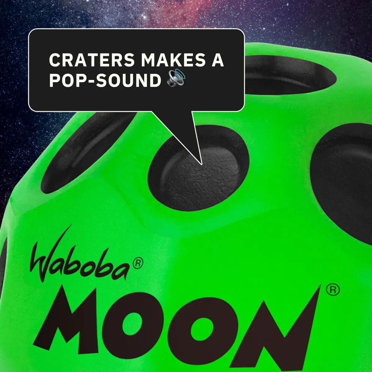 Waboba Original Moon Ball Green Hyper Bouncy | 65mm (2.56in) Playground Ball - view 4