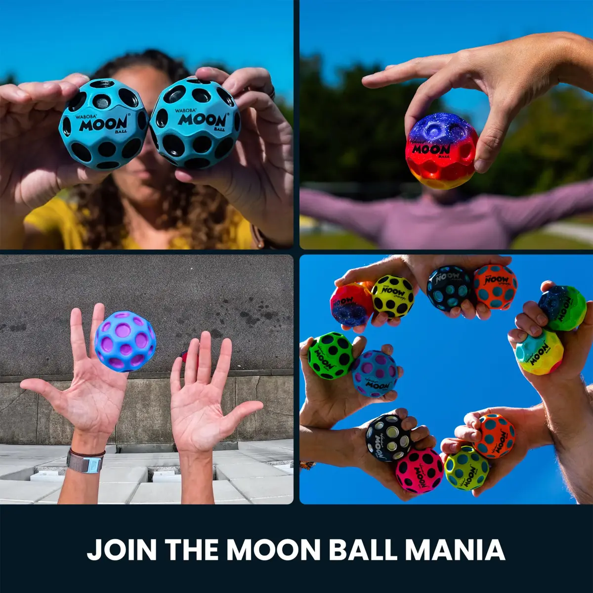 Waboba Original Moon Ball Blue 6.5cm (2.56in) | Hyper Bouncy with Pop Sound - view 5