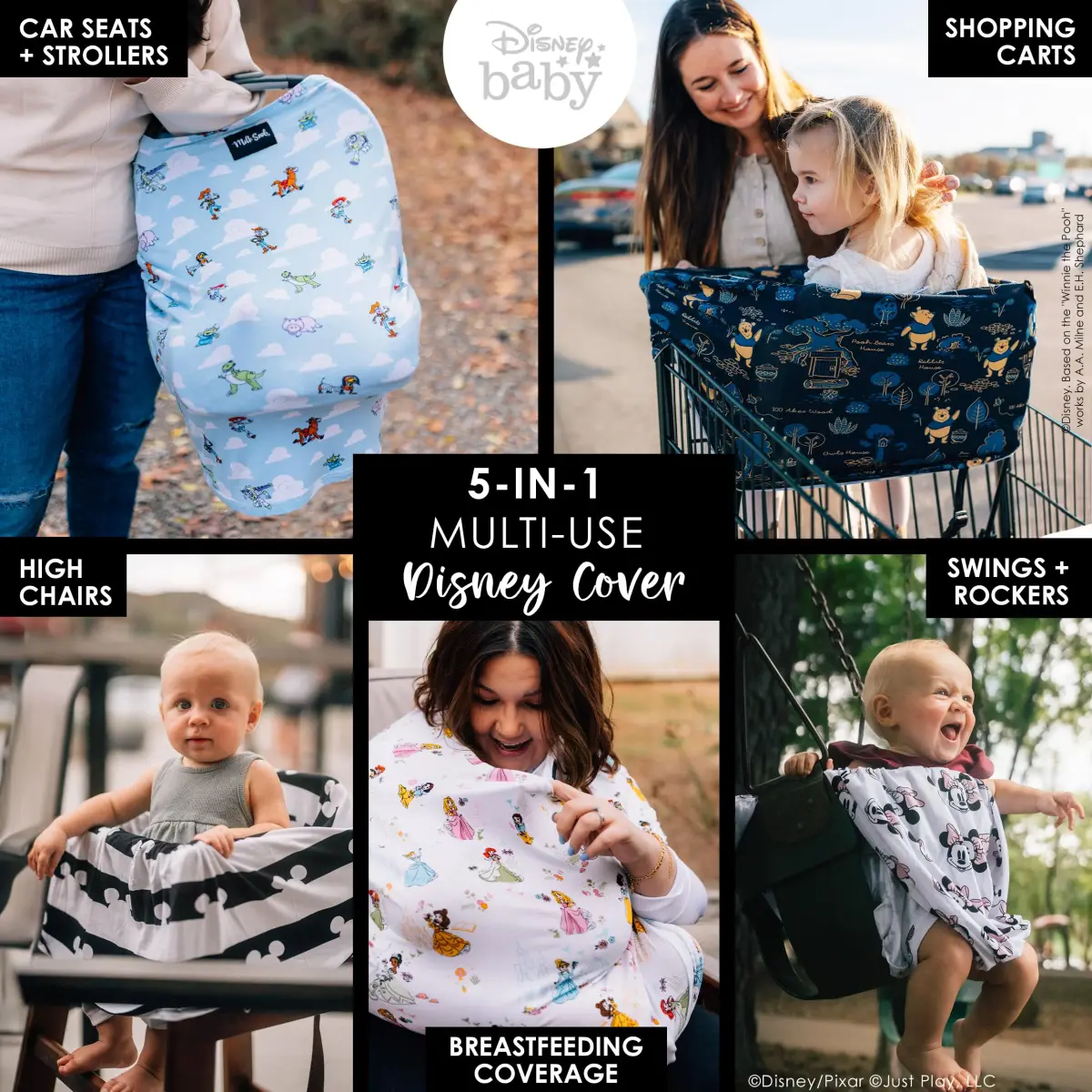 Milk Snob Original Disney Pixar Toy Story 5-in-1 Cover | Breathable Rayon-Blend for Car Seats, Nursing, Shopping Carts, High Chairs, Strollers - view 2