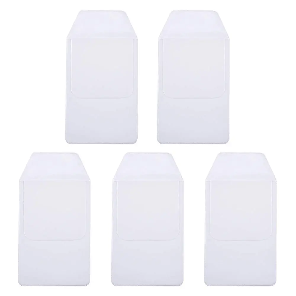AKIRO White Pocket Protector 5pcs | PVC Garment Cover for Office & Hospital (15.6x8.5cm) - main product image