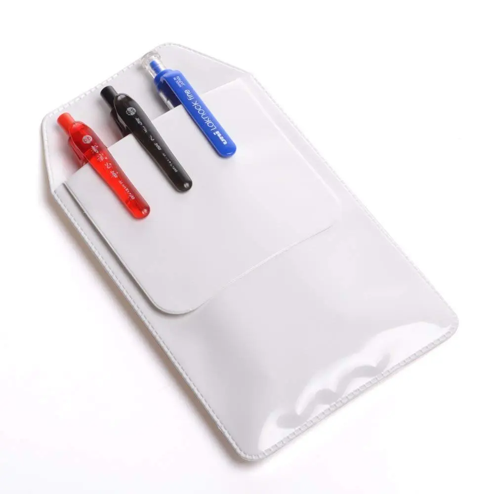 AKIRO White Pocket Protector 5pcs | PVC Garment Cover for Office & Hospital (15.6x8.5cm) - view 2