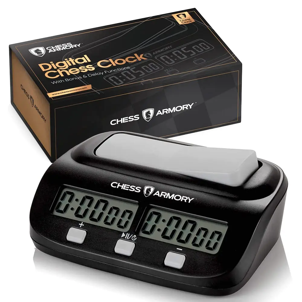 Chess Armory Digital Chess Clock Portable Timer with Bonus Time Features | Tournament Ready - main product image
