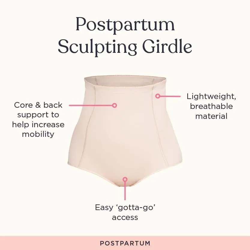 Belly Bandit Postpartum Sculpting Girdle | Support & Compress Belly, Waist & Hips, Pull-On Design, Small, Nude - view 6