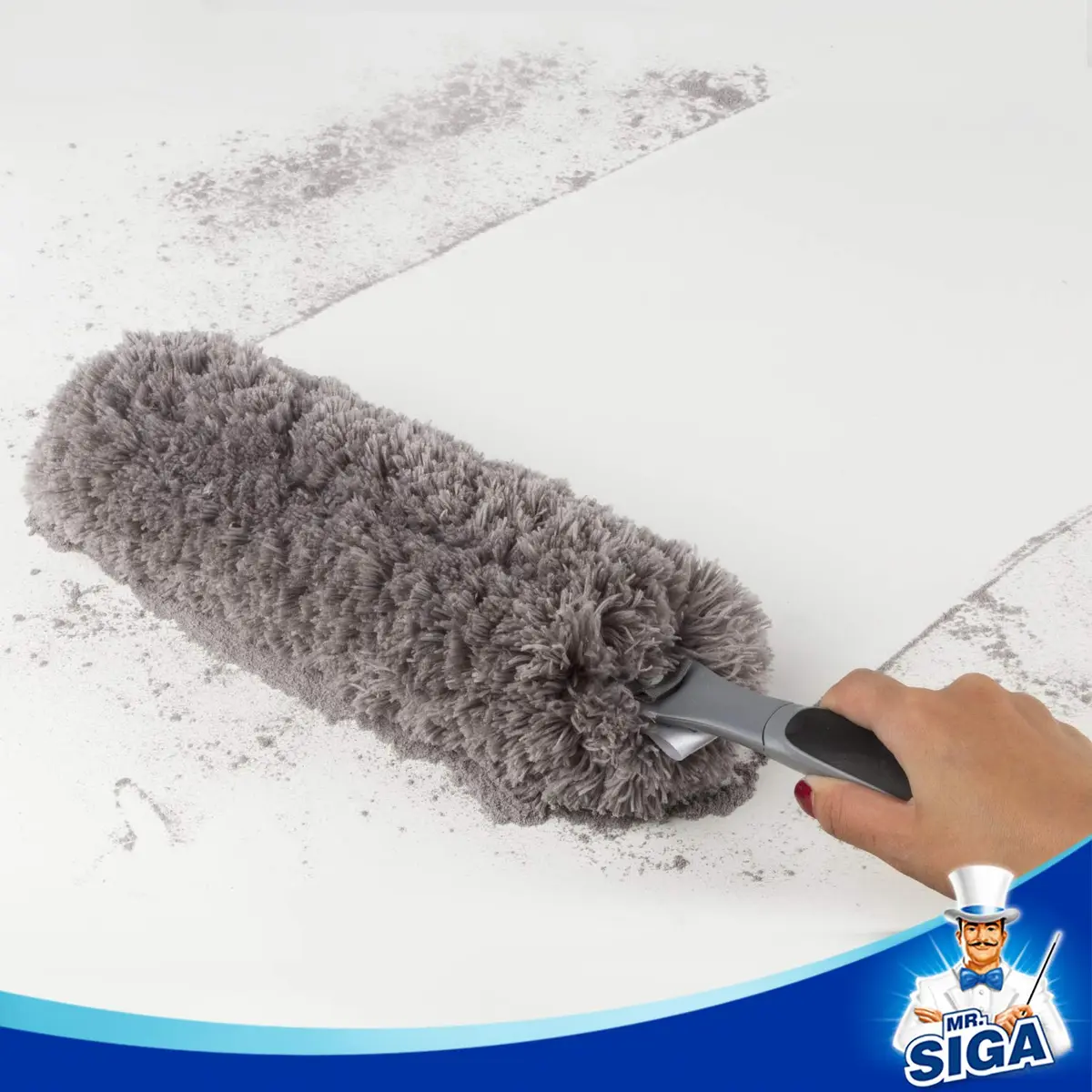 MR.SIGA Microfiber Duster Washable Dust Remover for Household Cleaning | Large Microfiber Head, Non-Slip Handle - view 6
