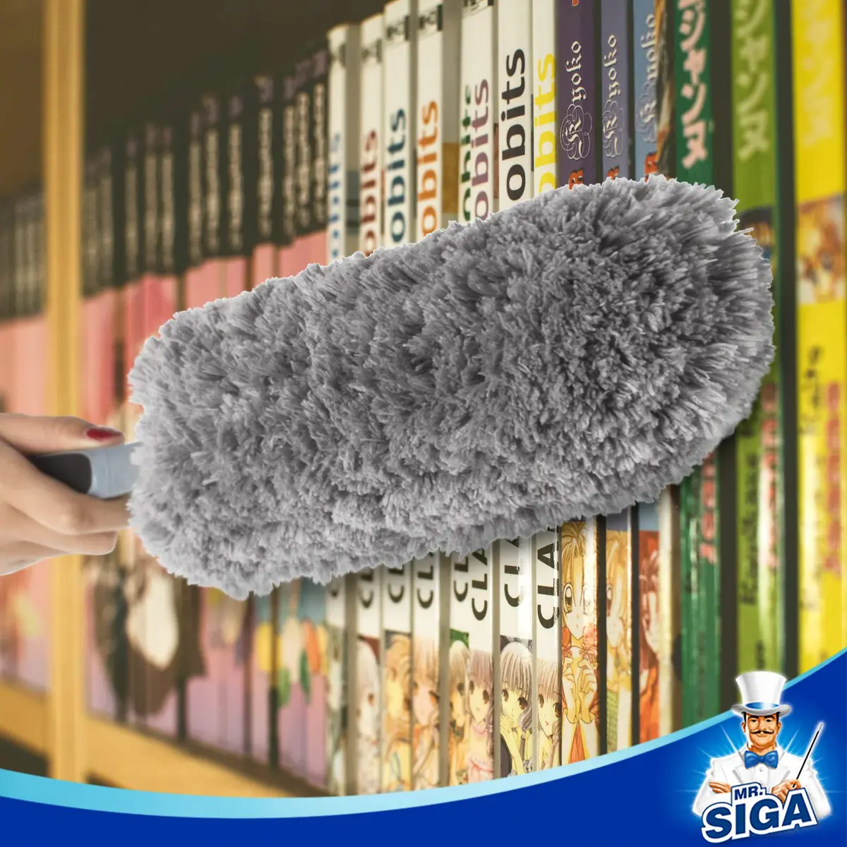 MR.SIGA Microfiber Duster Washable Dust Remover for Household Cleaning | Large Microfiber Head, Non-Slip Handle - view 2