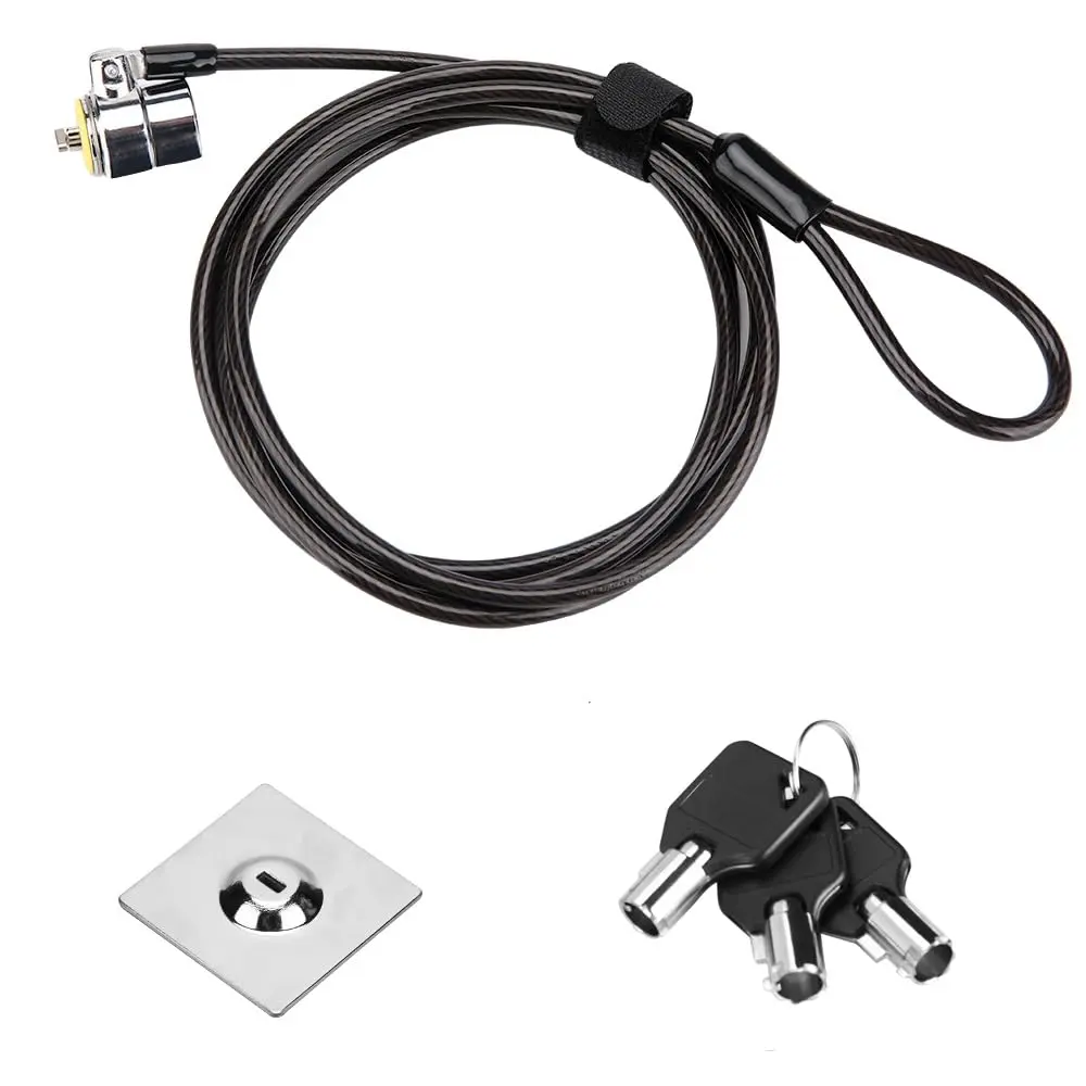 LORADAR Laptop Cable Lock - 6.7Ft Security Cable with Adhesive Anchors | Anti-Theft Device for Laptops, Tablets & Phones - main product image
