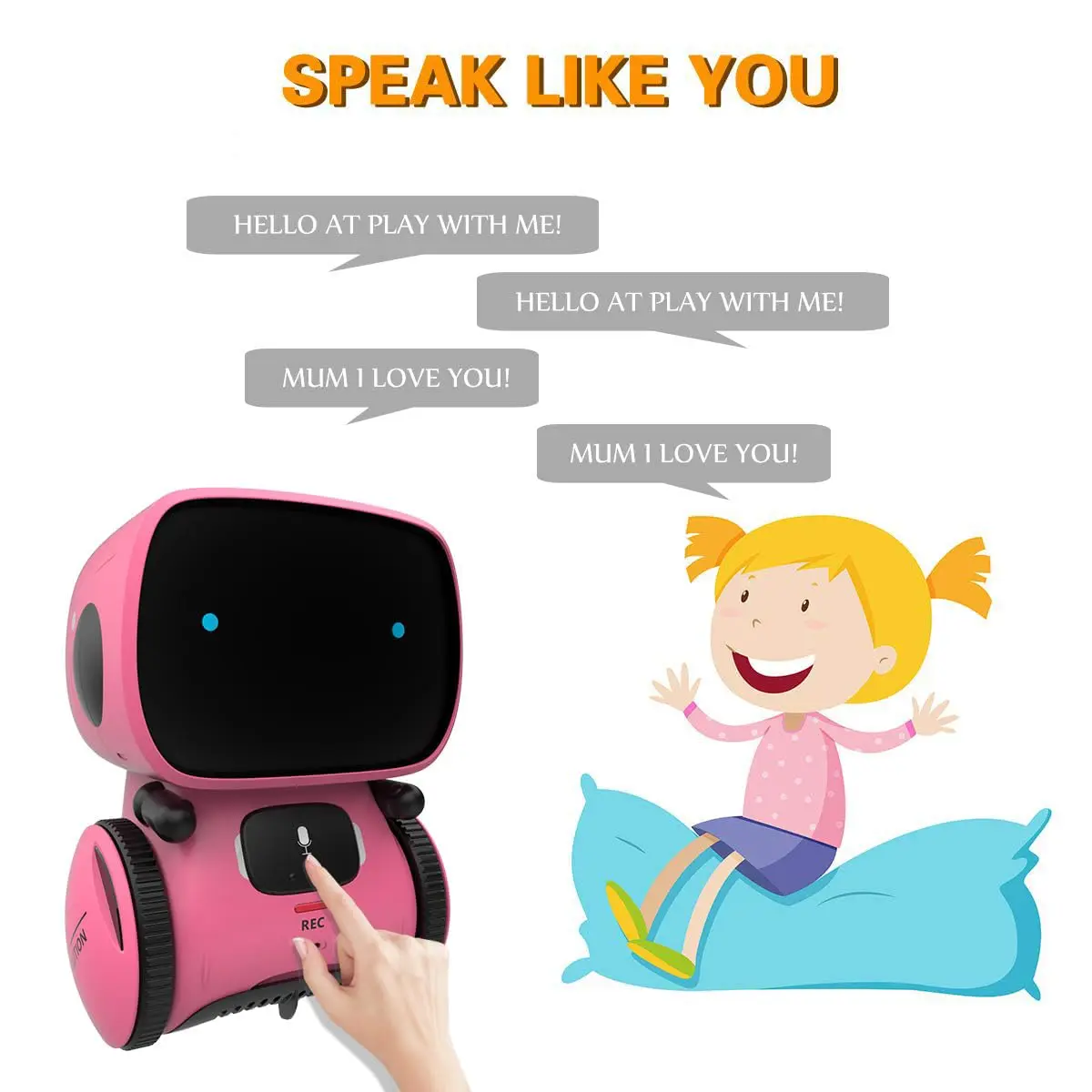 98K Kids Robot Toys for Girls and Boys | Touch & Voice Control Robot with Dancing & Learning (70-120 chars) - view 4