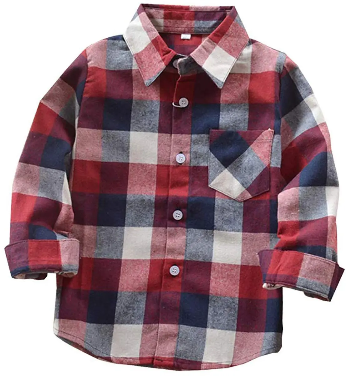 Goodplayer Kids Plaid Flannel Shirt 12-18 Months | Soft Cotton & Warm Long Sleeve - main product image