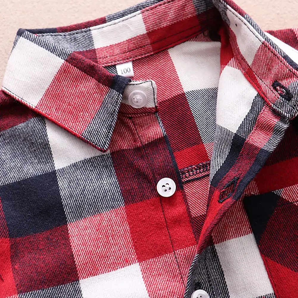 Goodplayer Kids Plaid Flannel Shirt 12-18 Months | Soft Cotton & Warm Long Sleeve - view 4