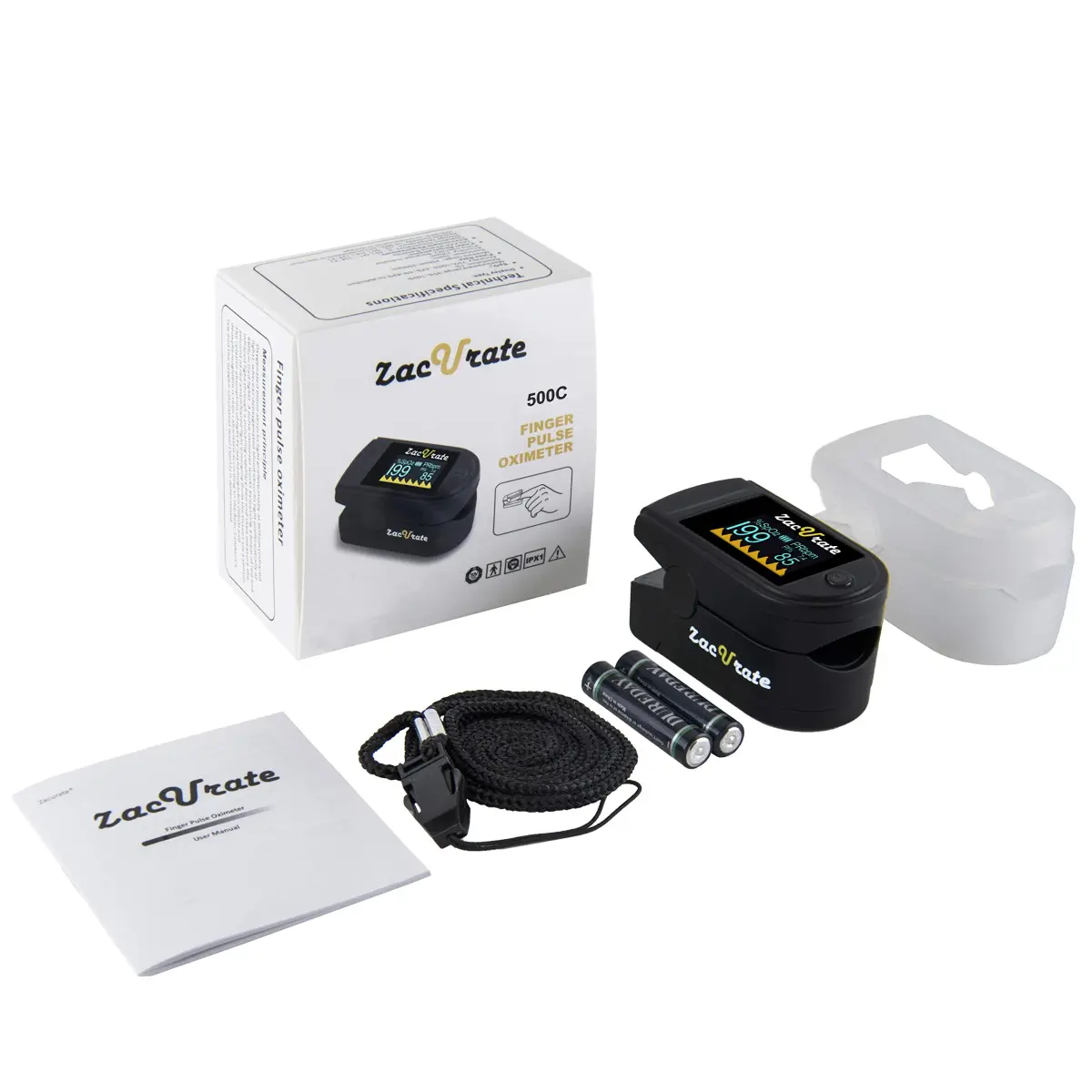 Zacurate 500C Fingertip Pulse Oximeter Blood Oxygen Monitor 1 Count | FDA Approved for Sports & Aviation - view 6
