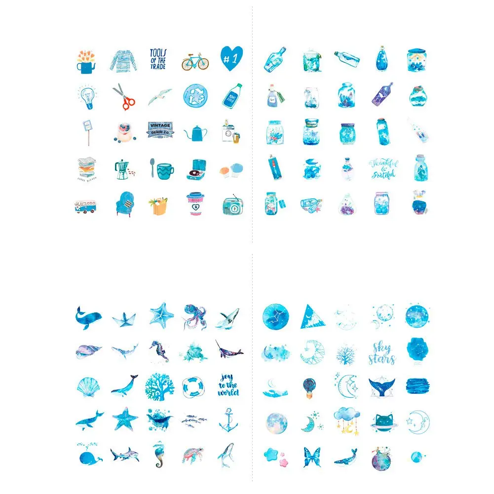 ZDOLAKIDS Sticker Decal Set 400pcs | Colorful Marine & Food Theme for Scrapbooking & Journaling - view 4