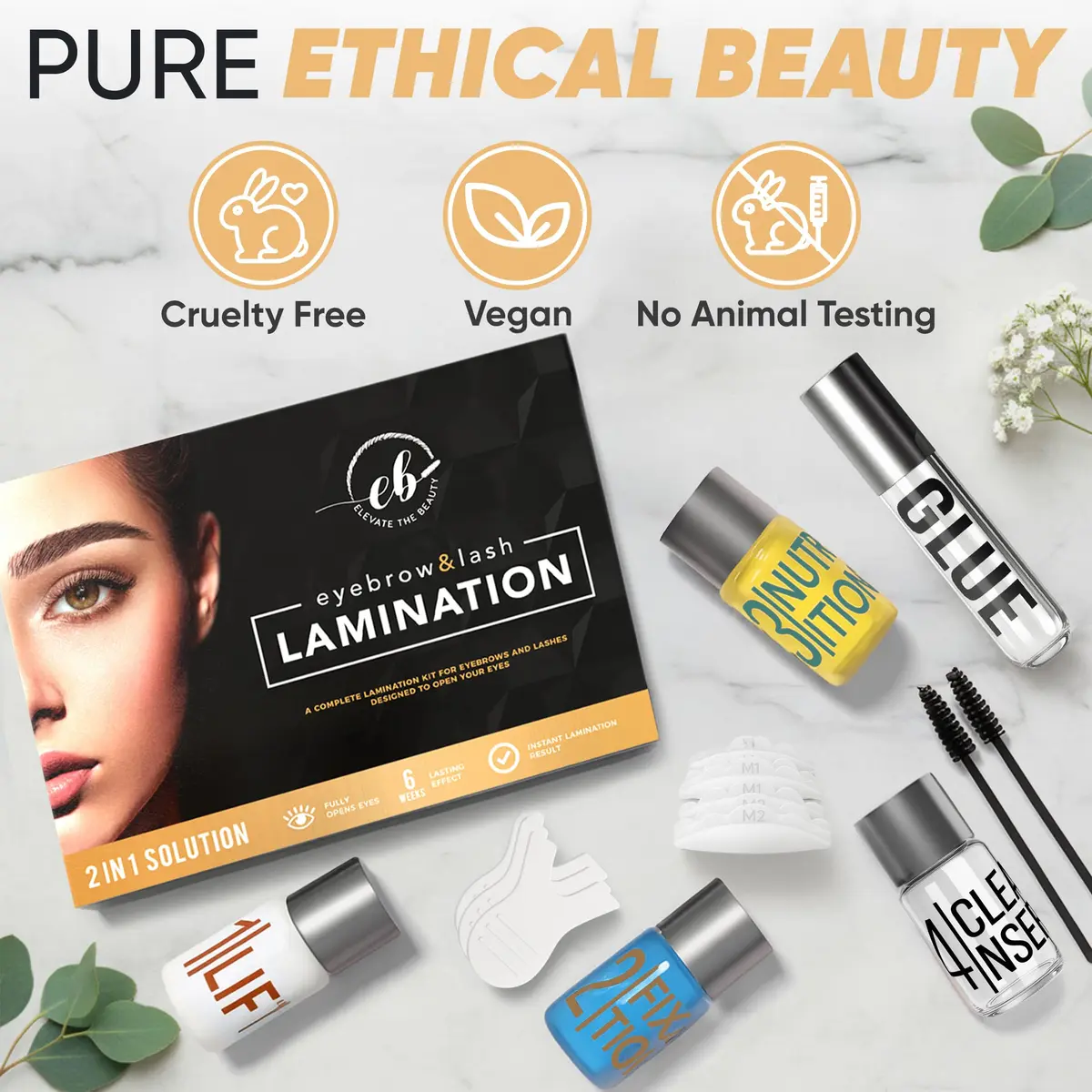 Elevate the Beauty Lash Lift & Eyebrow Lamination Kit with Tools and Guide | 1 Ounce | Long-Lasting, Vegan & Cruelty-Free - view 4
