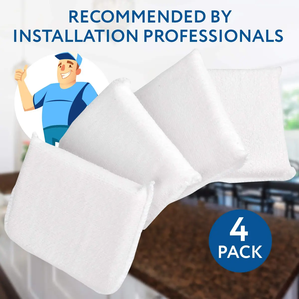 IMPRESA Microfiber Sealer Applicator Pads 5x4x1 in Black | Multi-Surface Grout & Tile Sealer Pads - view 3