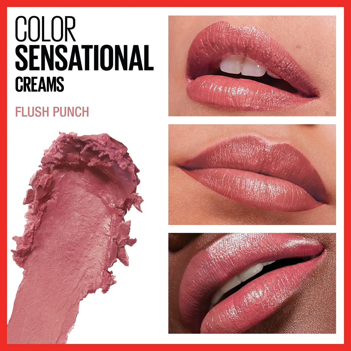 Maybelline Color Sensational Lipstick, Flush Punch (Nude Pink), Creamy Hydrating Lip Color, 4g - view 3