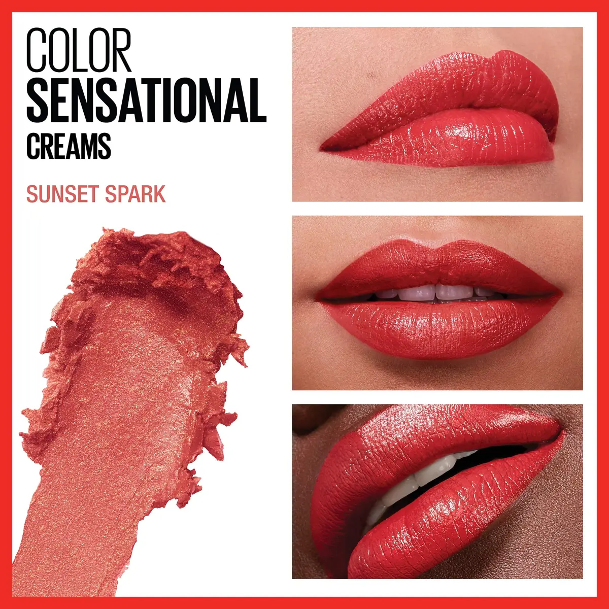 Maybelline New York Color Sensational Lipstick, Sunset Spark | Creamy Hydrating Lipstick with Shea Butter (0.15 oz / 4.25 g) - view 3