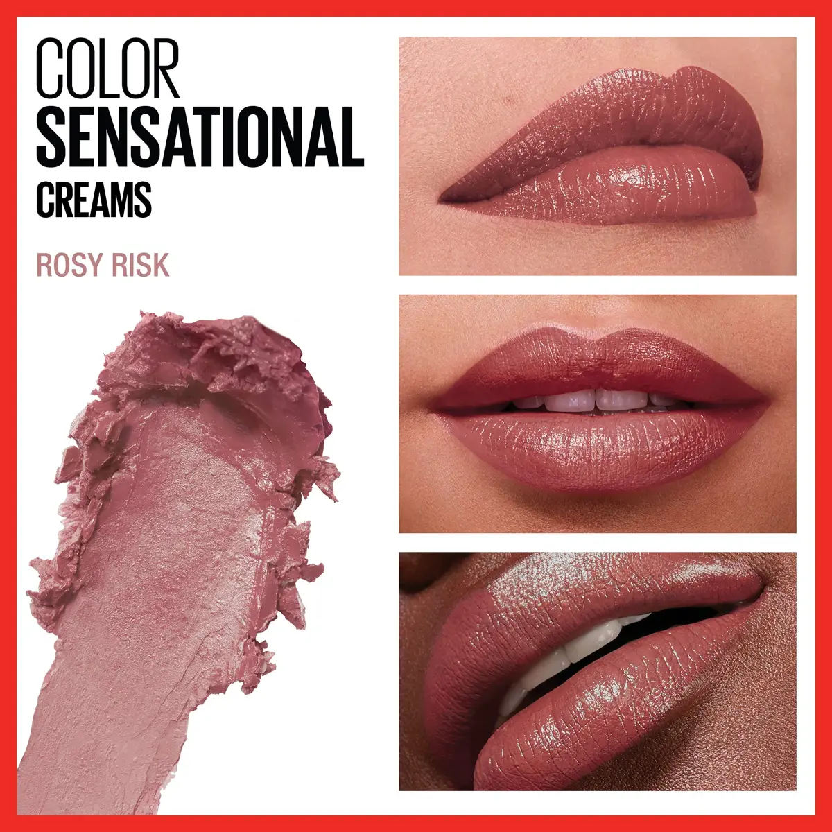 Maybelline Color Sensational Lipstick in Rosy Risk - Creamy Hydrating Nude Pink Lip Color, 4g - view 3