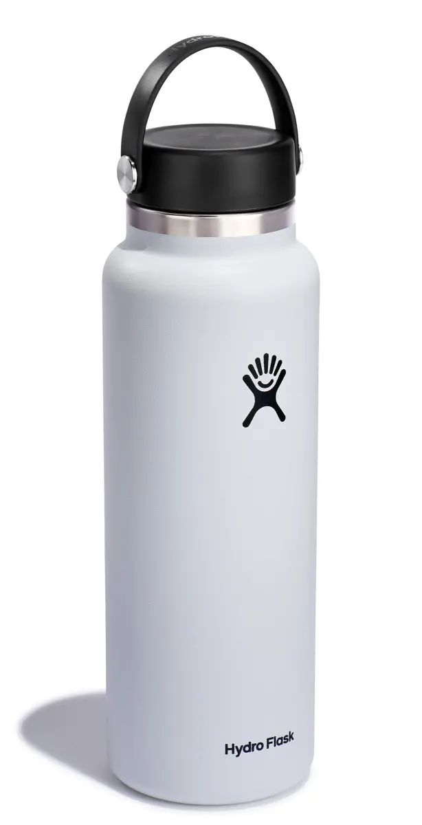 Hydro Flask 40 Oz Wide Mouth Water Bottle - Classic White | Insulated Stainless Steel - view 2