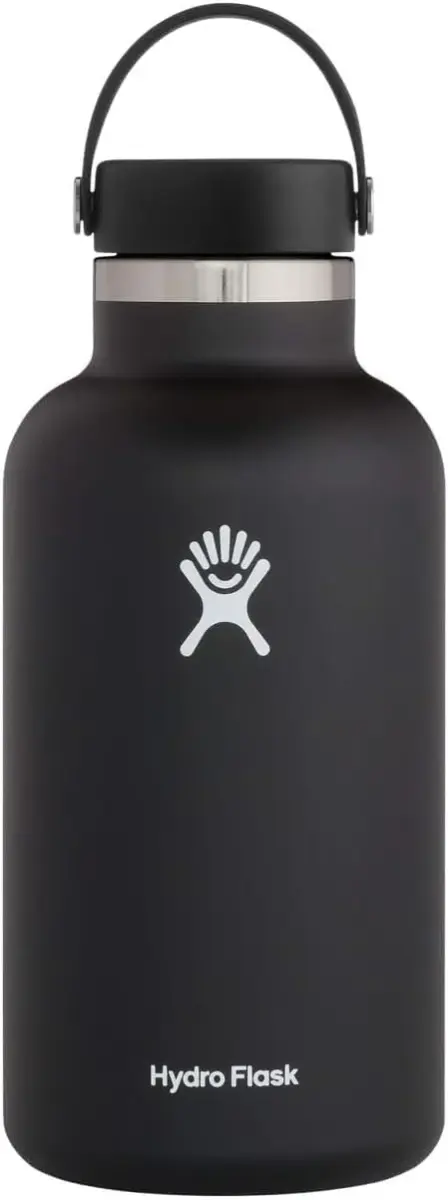 Hydro Flask Wide Flex Cap Black 64 Oz | Insulated Stainless Steel Water Bottle — Keeps Cold 24 Hrs, Hot 12 Hrs - main product image