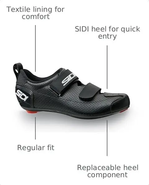 Sidi T-5 Air Tri Shoes - Men's, Black/Black, 42.5 | Carbon Composite Sole for Triathlon Performance - view 4