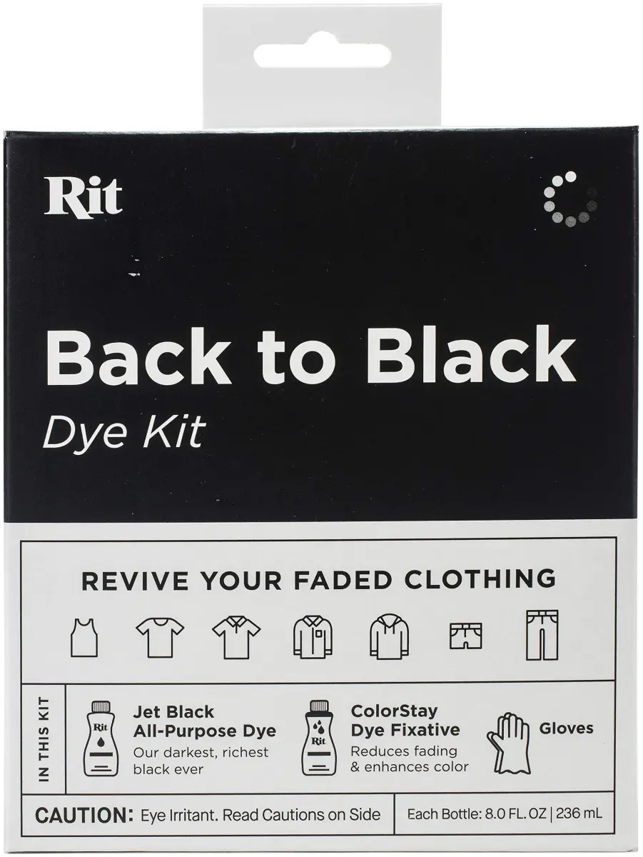 Rit Back to Black Dye Kit | Restores Faded Black Clothing | 16 Fl Oz (473 ml) - main product image