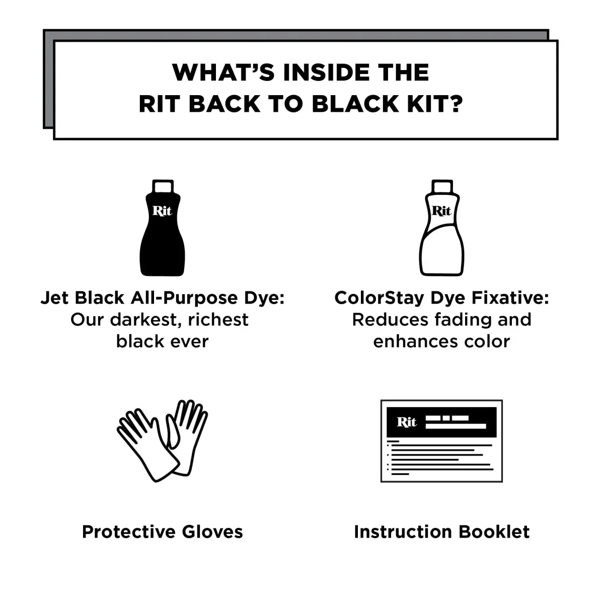 Rit Back to Black Dye Kit | Restores Faded Black Clothing | 16 Fl Oz (473 ml) - view 2