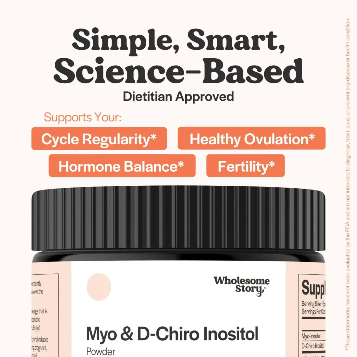 Wholesome Story Myo-Inositol & D-Chiro Inositol Powder | 2000mg:50mg Ratio, 90 Servings | Supports Hormonal Balance & Ovarian Function - view 3