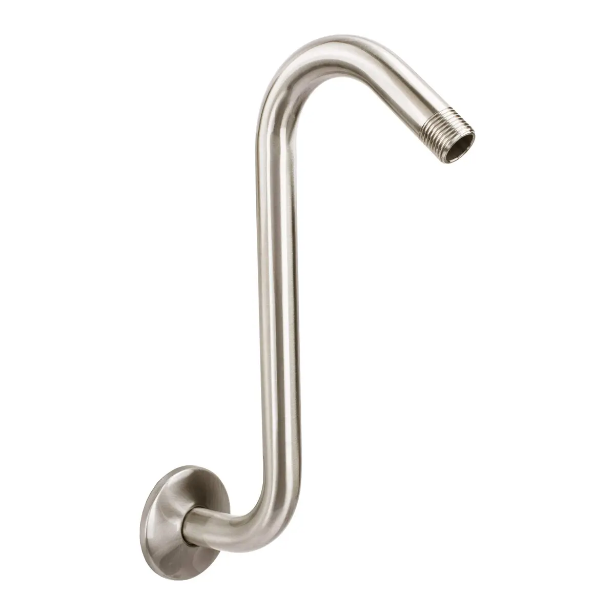 JS Jackson Supplies 10.5 Inch Shower Arm Extension with Flange, Brushed Nickel | Raises Showerhead 10.5 Inches - main product image