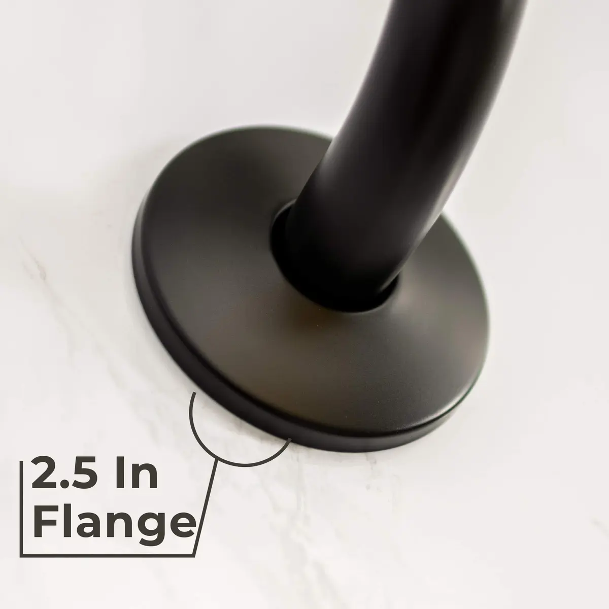 JS Jackson Supplies Shower Head Extension Arm with Flange 10.5 Inch Black | Curved S Shape, Stainless Steel, Standard 1/2" - view 6