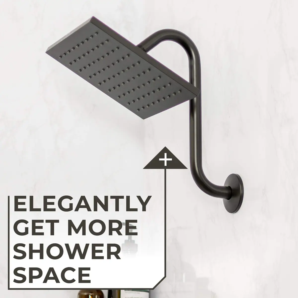 JS Jackson Supplies Shower Head Extension Arm with Flange 10.5 Inch Black | Curved S Shape, Stainless Steel, Standard 1/2" - view 7