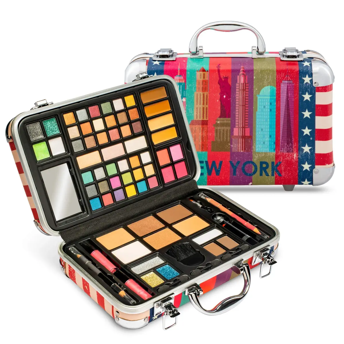 Vokai Makeup Kit Gift Set - 41 Eye Shadows, 7 Body Glitters, 1 Lip Liner Pencil, 1 Lipstick, 4 Blushs, Eye liner pencil, 5 Concealers, 2 Lip Gloss, 5 Bronzers, Mirror | Complete Cosmetic Starter Set for All Occasions - main product image