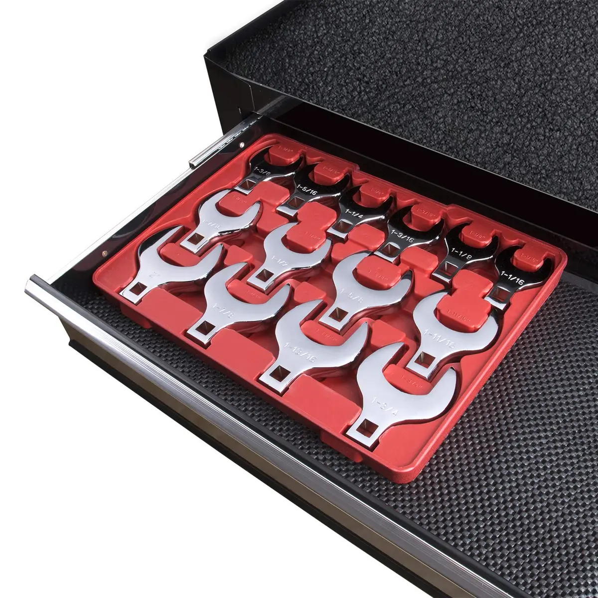 EFFICERE 14-Piece 1/2" Drive Jumbo Crowfoot Wrench Set, Chrome Vanadium Steel, Includes SAE Sizes 1-1/16" to 2" | Heavy-Duty - view 4