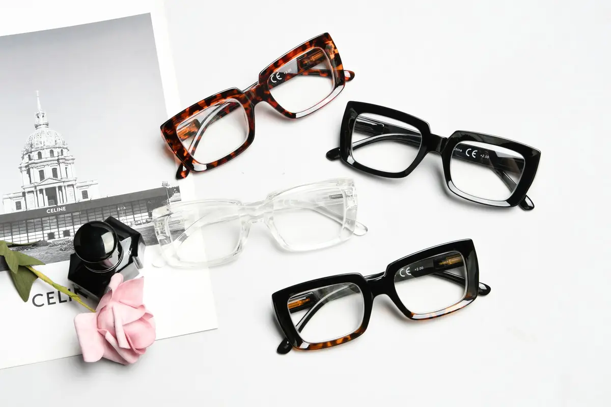 Eyekepper Oversized Square Reading Glasses for Women +2.00 Magnification, 4-Pack | Optically Correct & Stylish - view 7