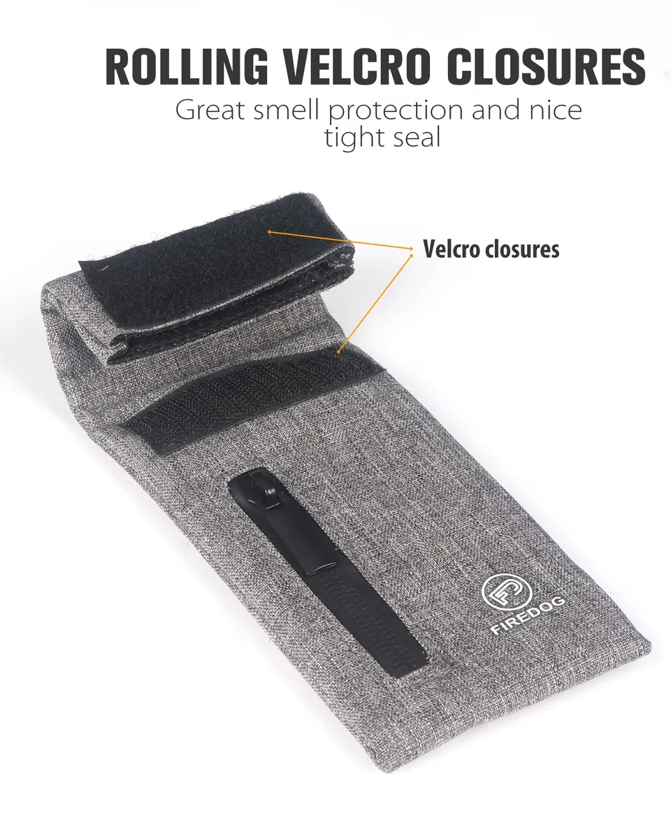 FIREDOG Smell Proof Bag 18 cm (7 in) x 7.5 cm (3 in) Gray | Odor-Absorbing Travel Pouch for Discreet Storage - view 6