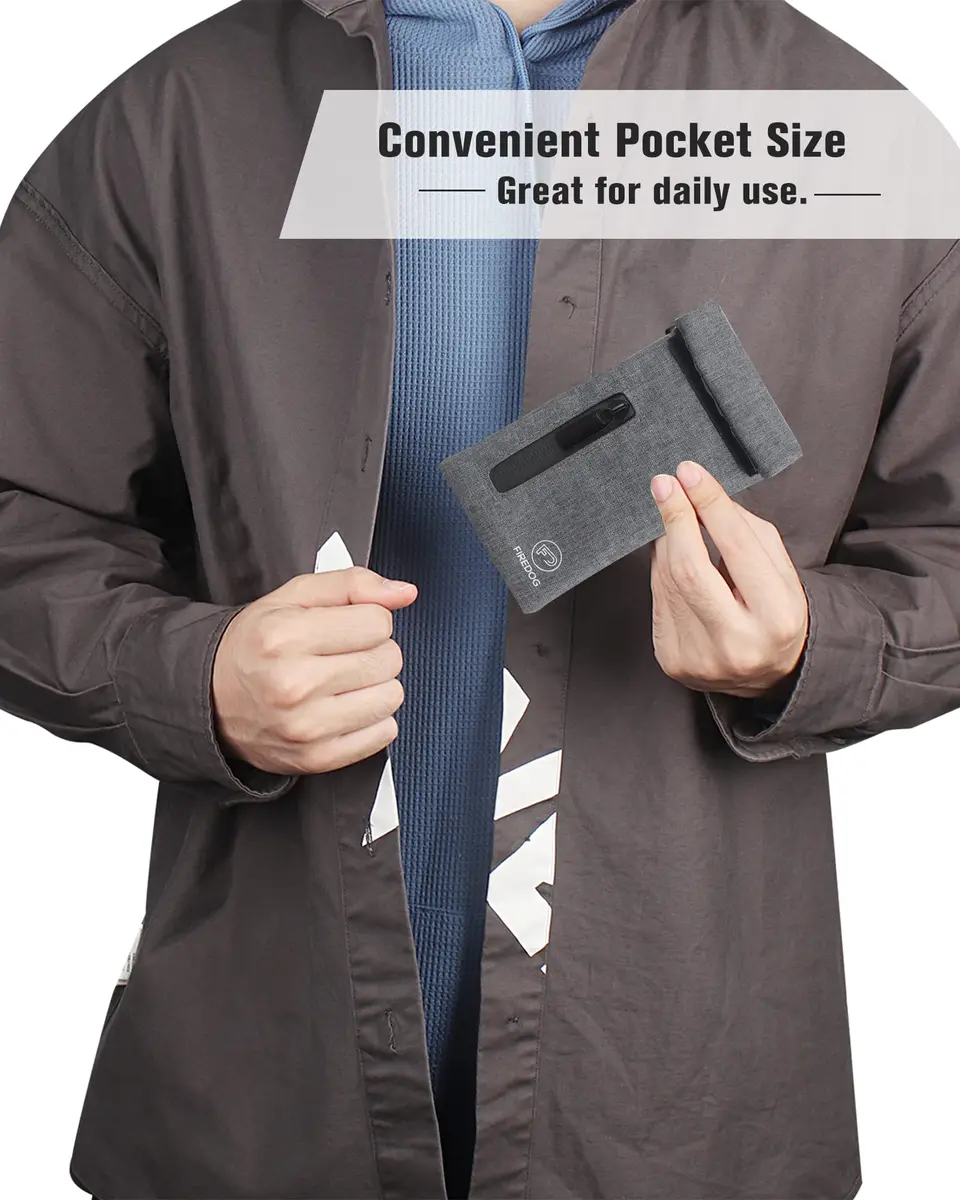 FIREDOG Smell Proof Bag 18 cm (7 in) x 7.5 cm (3 in) Gray | Odor-Absorbing Travel Pouch for Discreet Storage - view 3