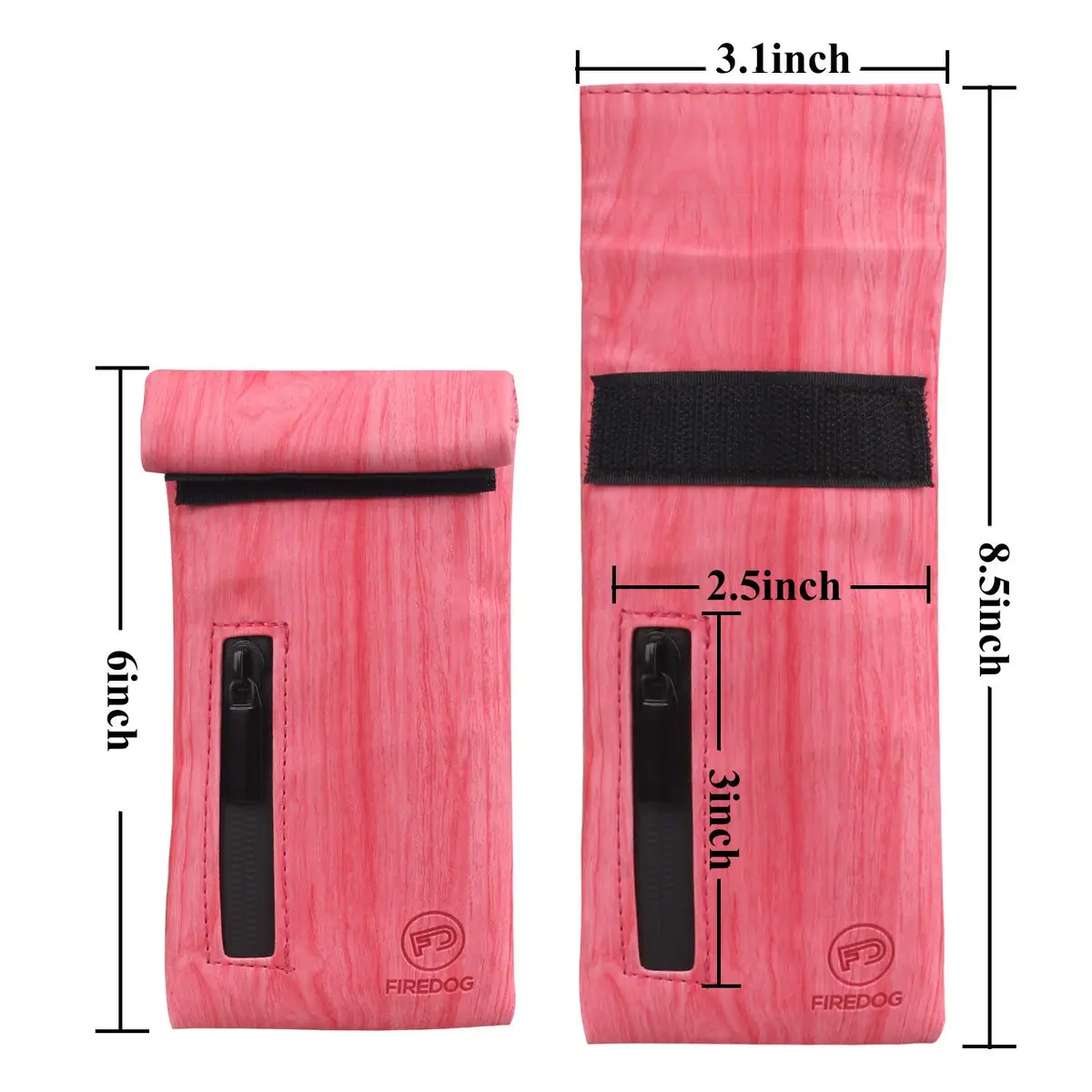 FIREDOG Smell Proof Bag with Carbon Lining, 15.5 cm (6 inch) Red | Odor Proof Travel Pouch for Stash Storage - view 6
