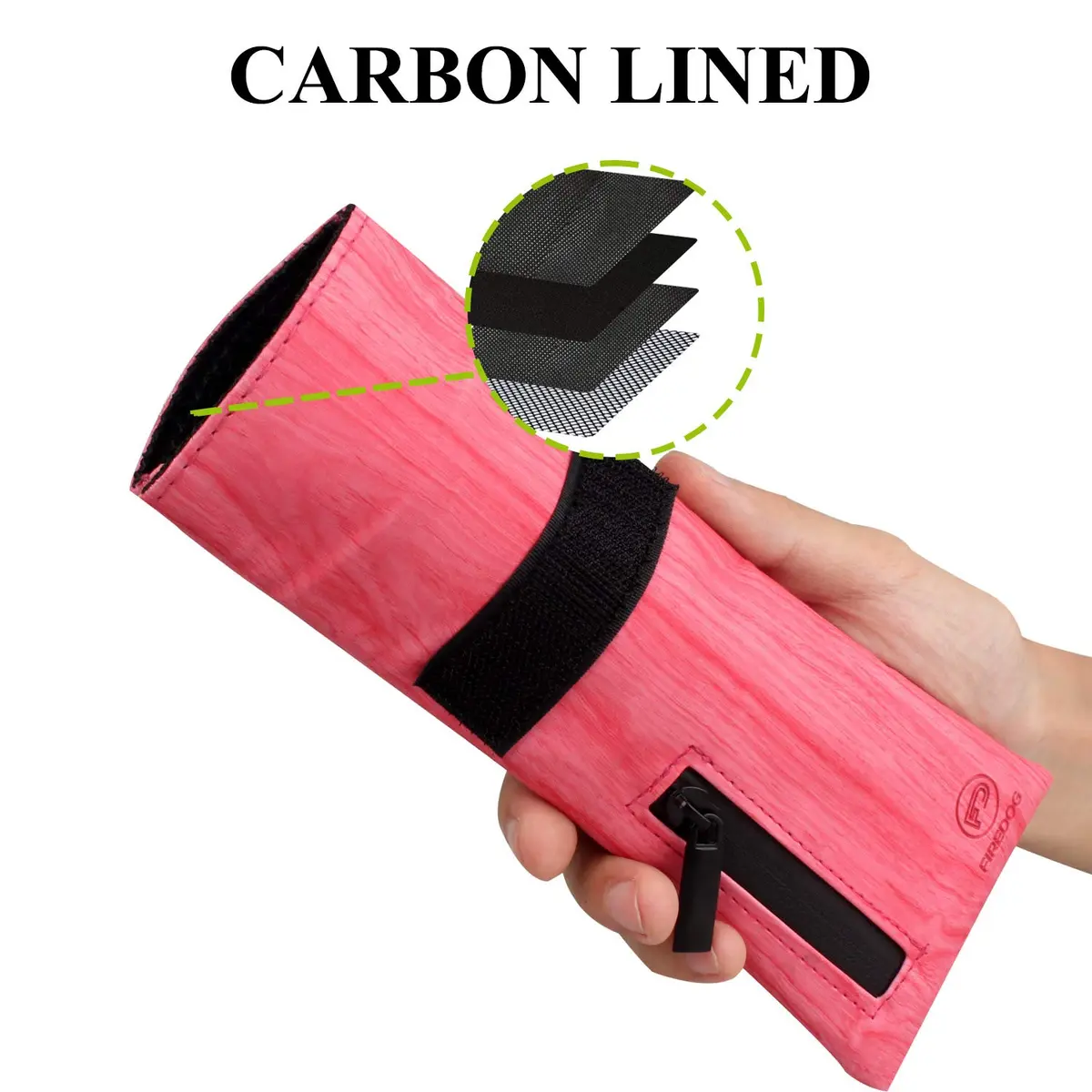 FIREDOG Smell Proof Bag with Carbon Lining, 15.5 cm (6 inch) Red | Odor Proof Travel Pouch for Stash Storage - view 3