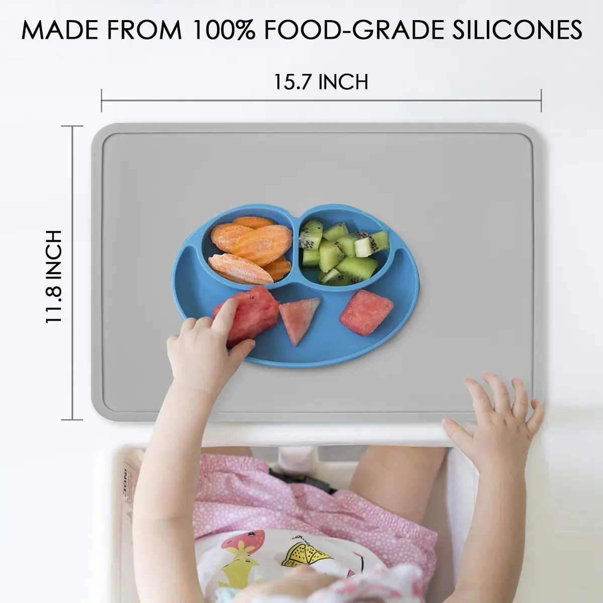 QPIX DIGITAL Silicone Placemat with Raised Edges | 47.75cm x 26.92cm (18.8" x 10.6") - view 5