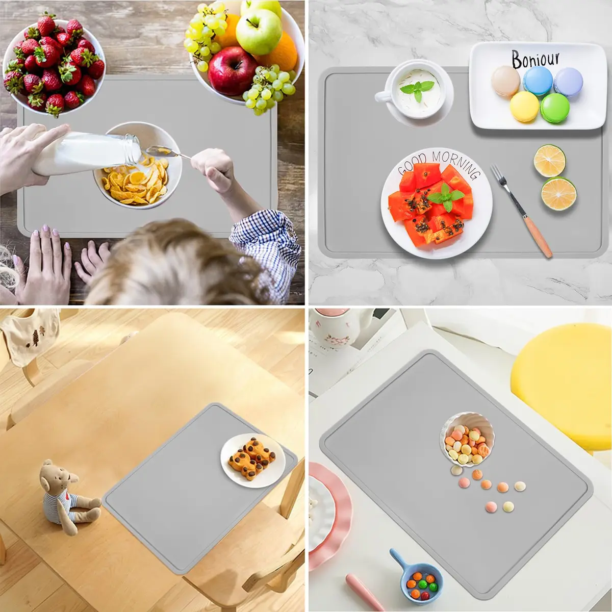 QPIX DIGITAL Silicone Placemat with Raised Edges | 47.75cm x 26.92cm (18.8" x 10.6") - view 7