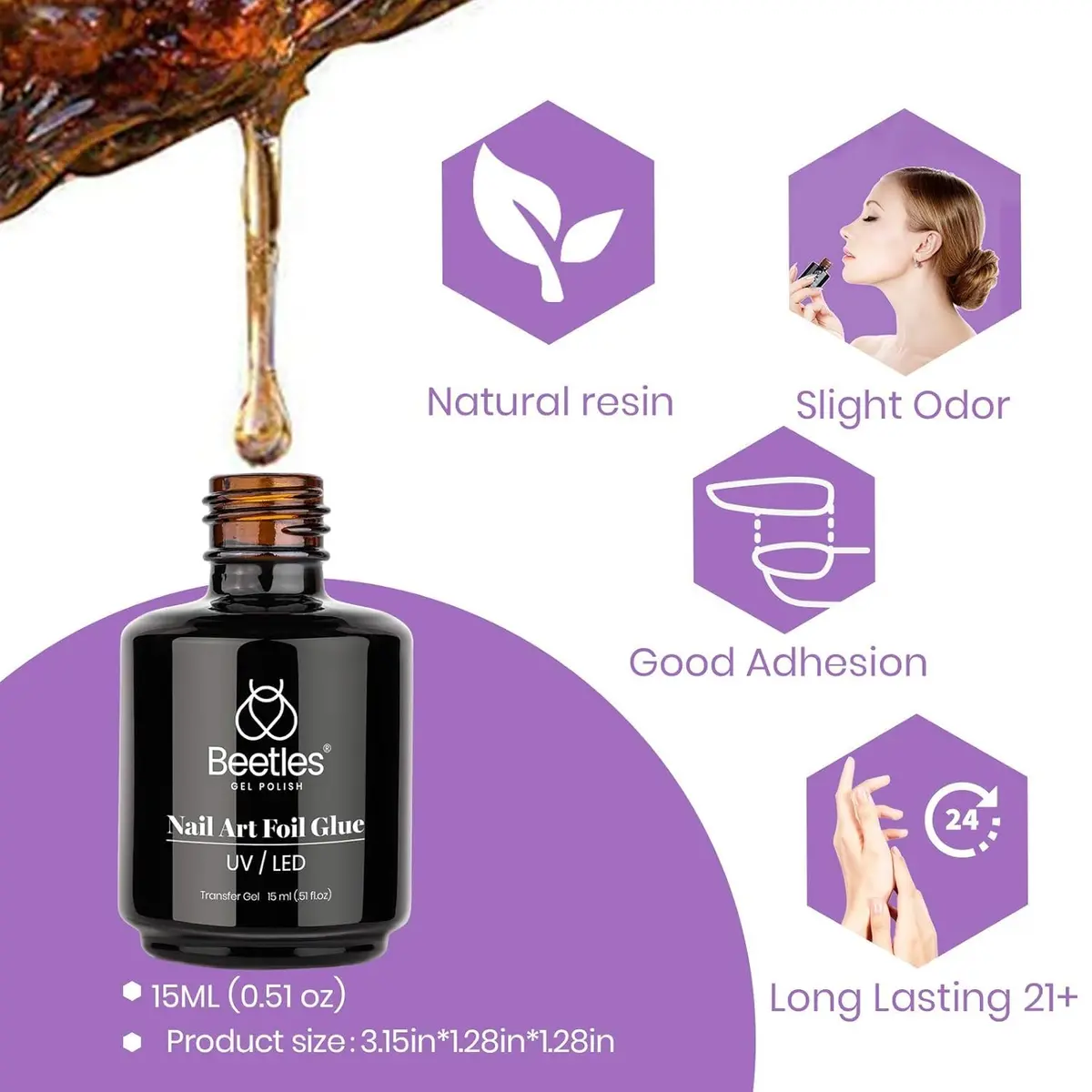 Beetles Nail Foil Glue 15ml | Easy DIY Nail Art Transfer with Long-Lasting Adhesion - view 8