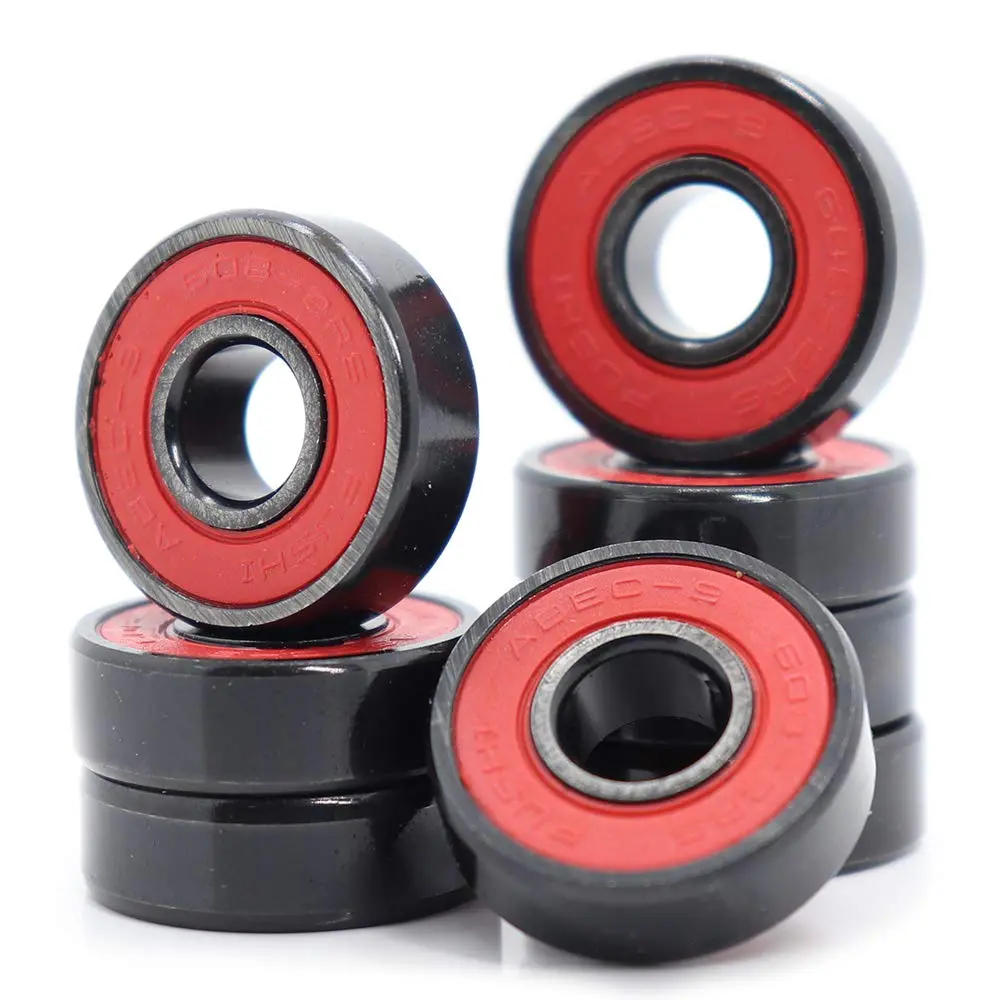 FUSHIBEARING 8x22x7mm ABEC-9 Red Sealed Ball Bearings for Skateboard | High Speed 608-2RS, Impact-Resistant Steel Cage, 8 Pcs - view 6