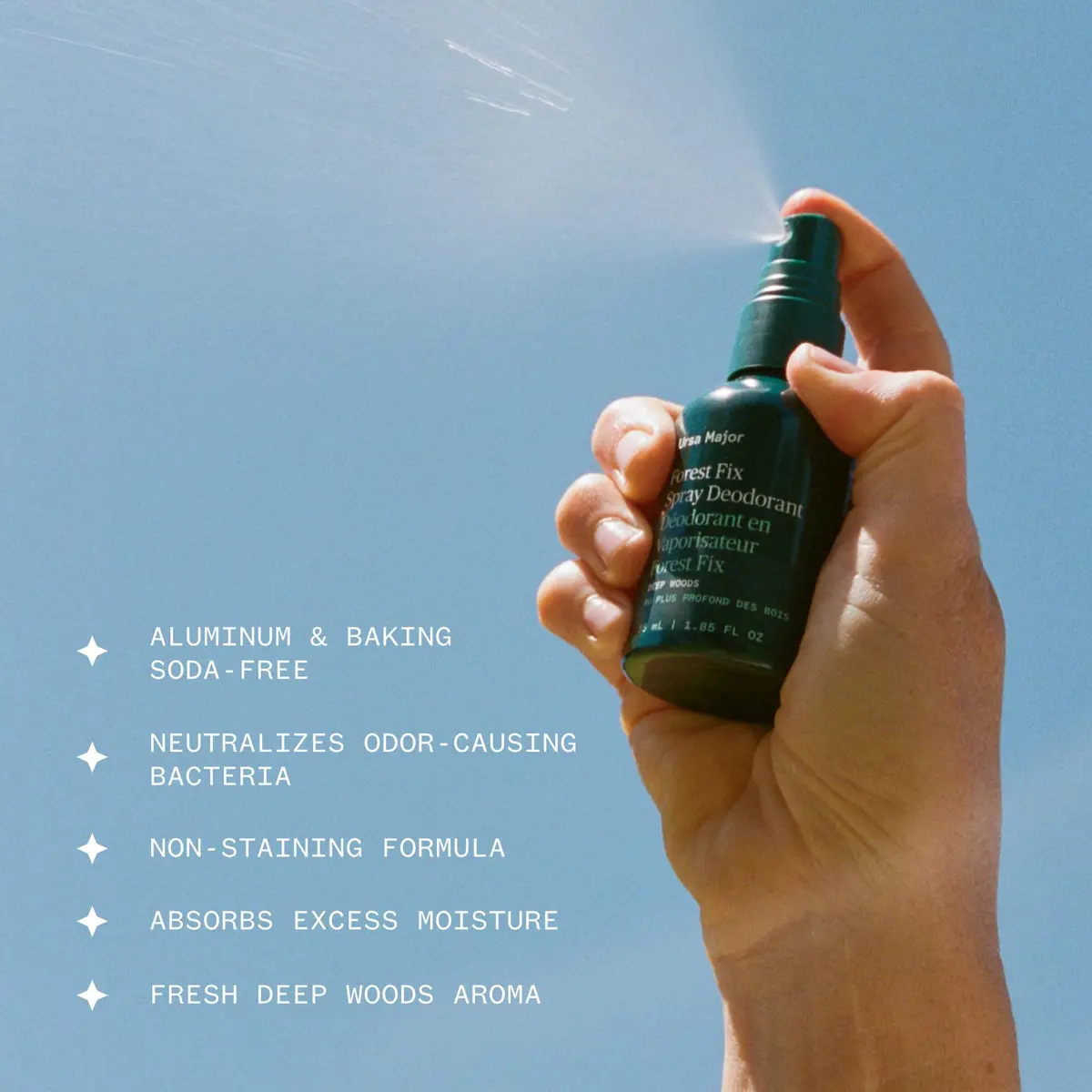 Ursa Major Forest Fix Spray Deodorant | Vegan, Aluminum-Free, Non-Staining, Sensitive Skin Friendly - view 2