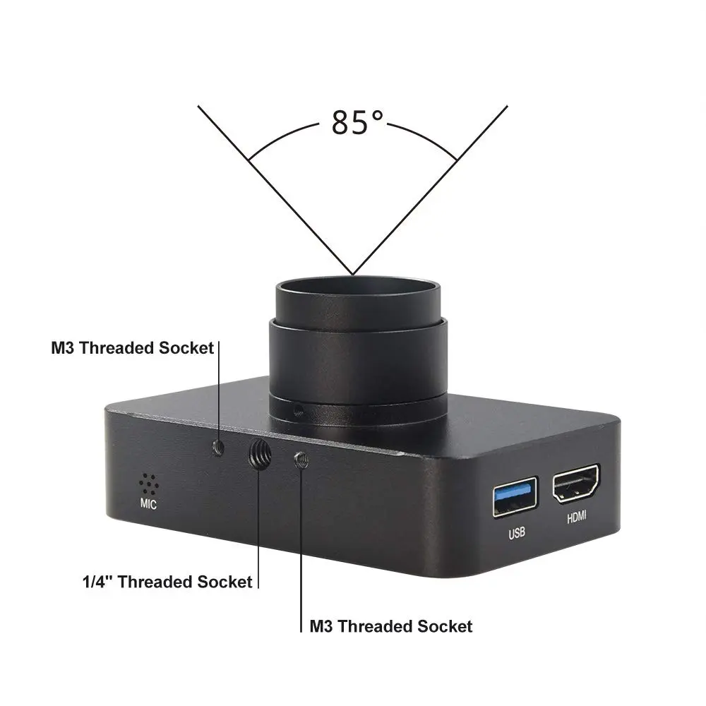 MOKOSE 12MP HDMI Camera 1080P USB HD Streaming Webcam, Recording 4K@30FPS Industry C/CS-Mount Camera with 3.2mm No Distortion Manual Lens - view 4